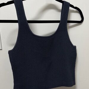 Quince Blue Ribbed Top